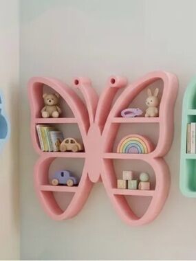 Butterfly Wall Shelf - pastel Rainbow Display Shelf